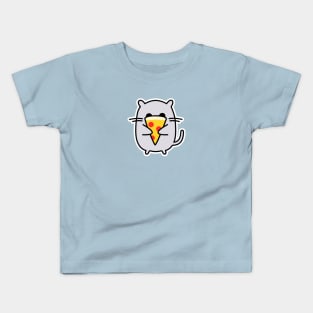 Nom Nom Yummy Pizza Slice Cat Kids T-Shirt